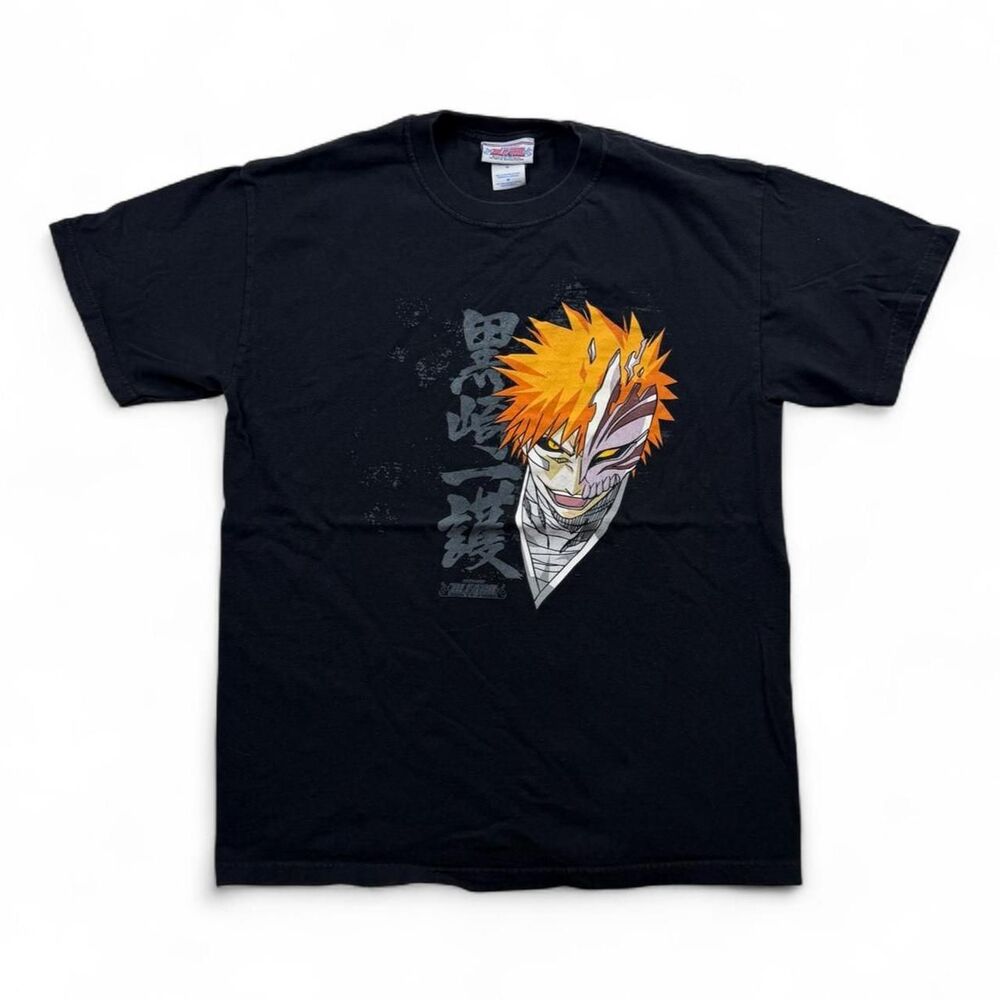 =Vintage Bleach Ichigo Hollow Mask Anime Shirt Black Shonen Jump Graphic Sz M